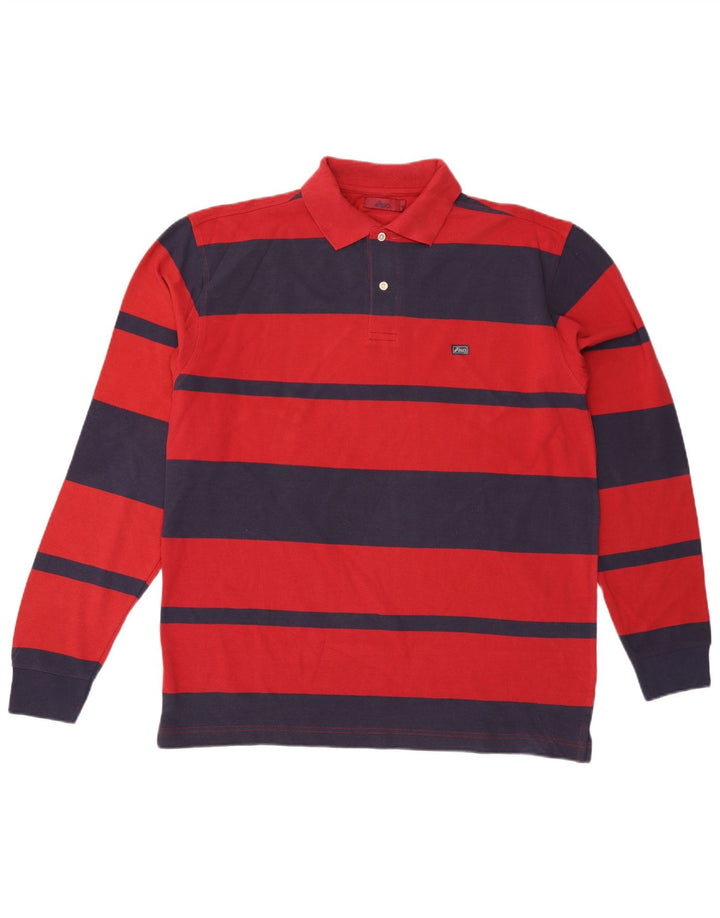 ASICS muška polo majica dugih rukava, pamuk na velike crvene pruge