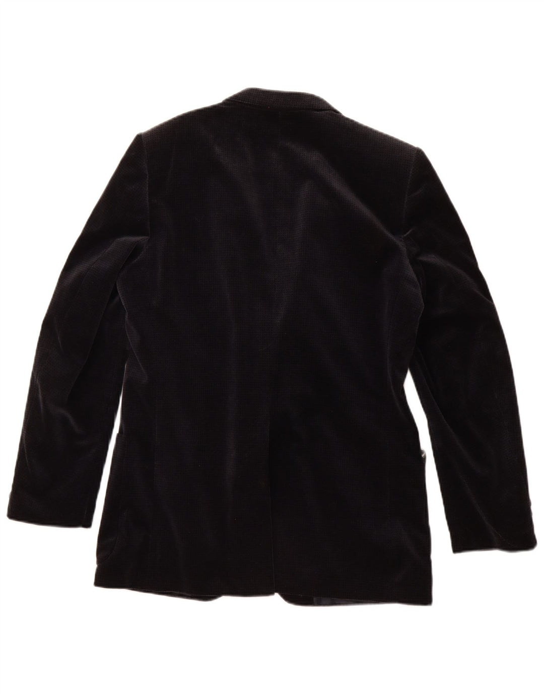 Vintage muška baršunasta sako jakna UK 36 Mali mornarsko plavi pamuk u obliku ptičje zube