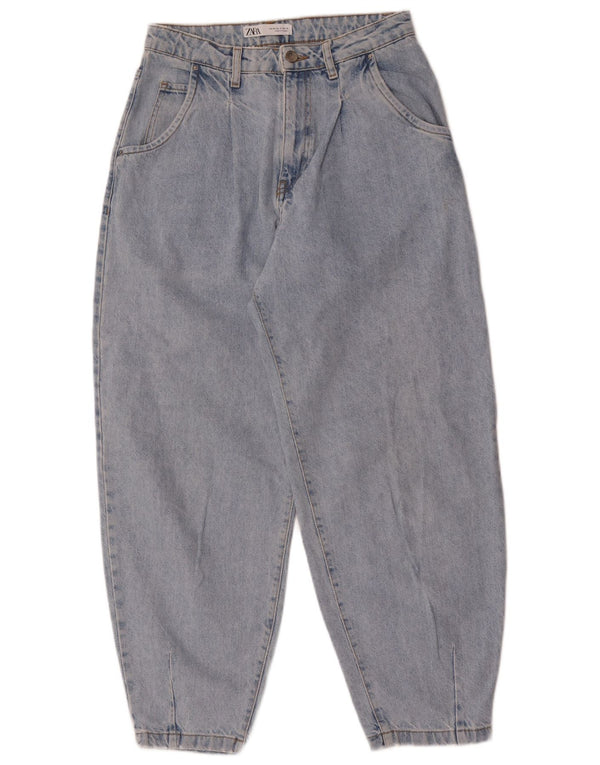 Zara Womens Balloon High Waist Loose Jeans EU 38 Small W28 L28 Blue Cotton