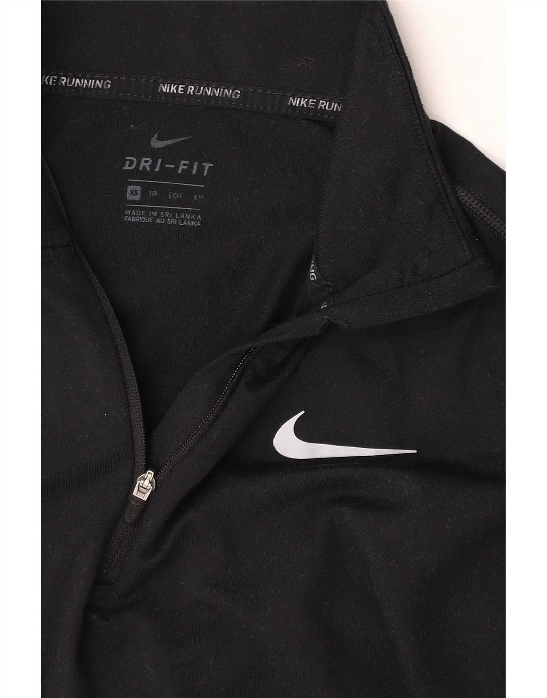 Nike Dri Fit majica s dugim rukavima i izrezom s patentnim zatvaračem, crna