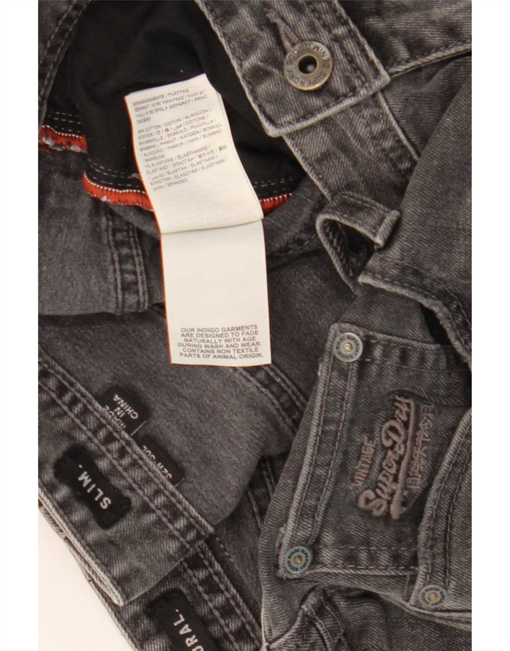 Superdry muške kapralske uske traper kratke hlače W32 srednje sivi pamuk
