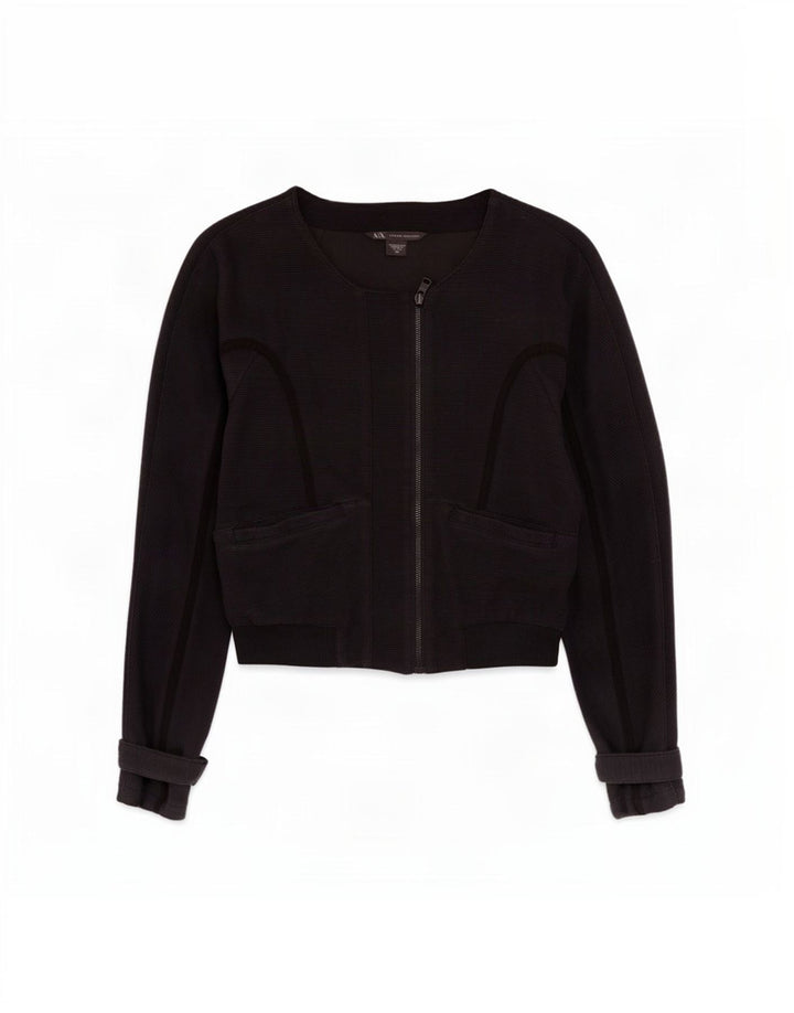 Armani Exchange ženska crna bomber jakna UK 10 Mala crna pamuk