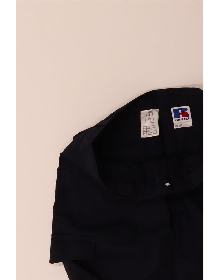RUSSELL ATHLETIC Mens Straight Cargo Trousers W32 L32 Navy Blue Polyester Vintage Russell Athletic and Second-Hand Russell Athletic from Messina Hembry 