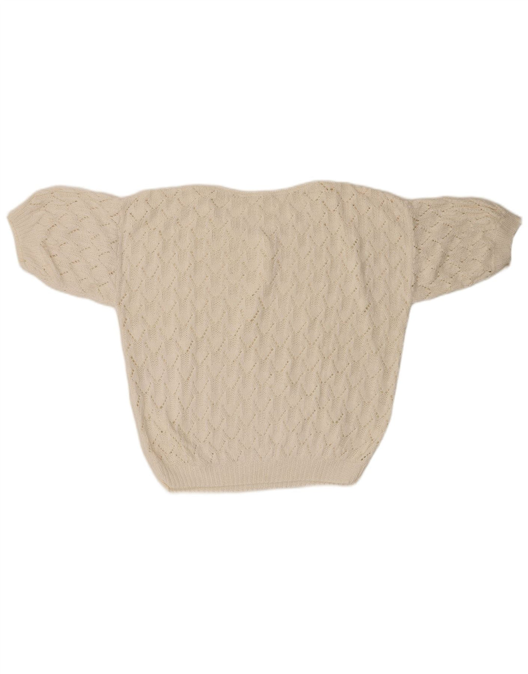 VINTAGE ženski džemper s okruglim izrezom UK 18 XL bijeli