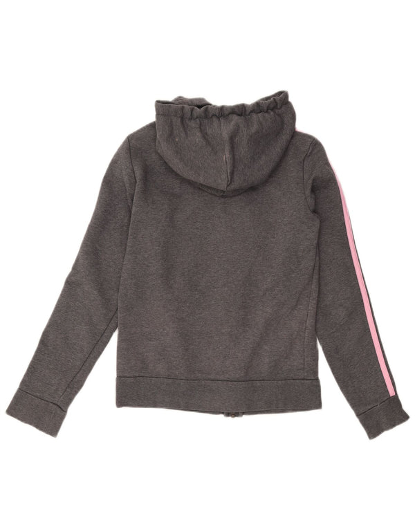 ADIDAS ženski pulover s kapuljačom na patentni zatvarač UK 4/6 XS sivi pamuk