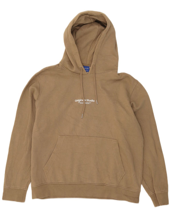 Jack & Jones muška majica s kapuljačom XL bež pamuk