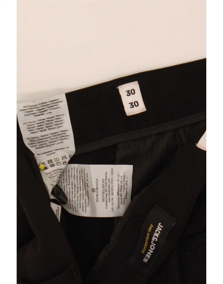 Jack & Jones muške uske chino hlače Marco W30 L30 crni poliester