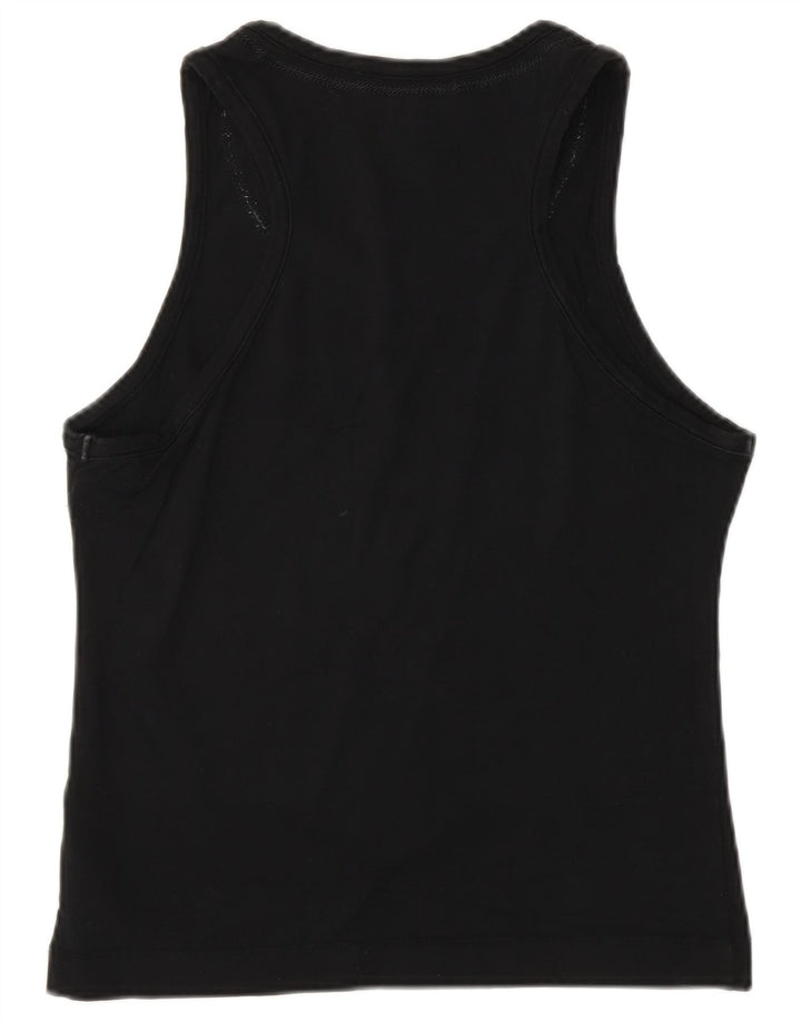 LIU JO Womens Vest Top UK 12 Medium Black Cotton