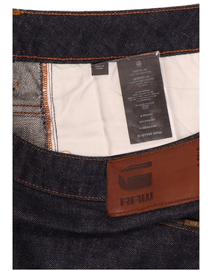 G-STAR muške 3301 ravne traperice W40 L34 tamnoplavi pamuk