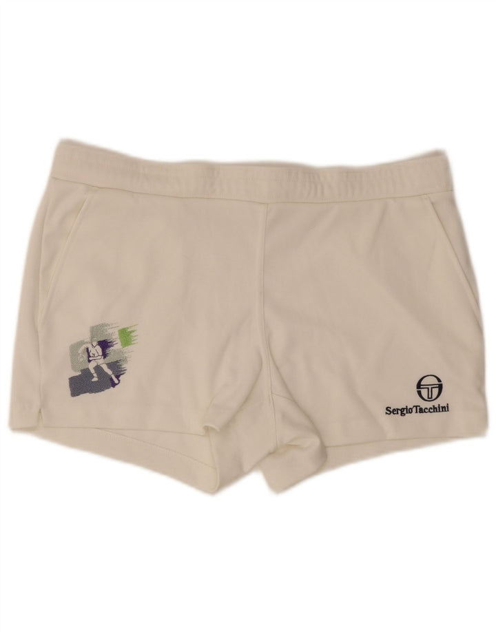Sergio Tacchini muške sportske kratke hlače s grafičkim motivima EU 48, srednji bijeli poliester