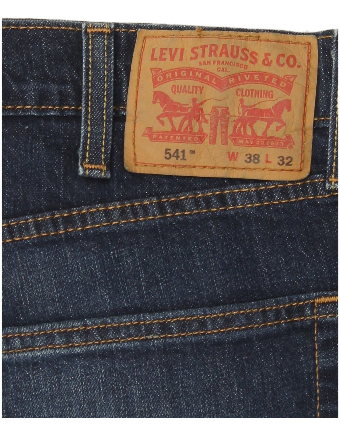 LEVI'S muške 541 ravne traperice W38 L32 tamnoplavi pamuk