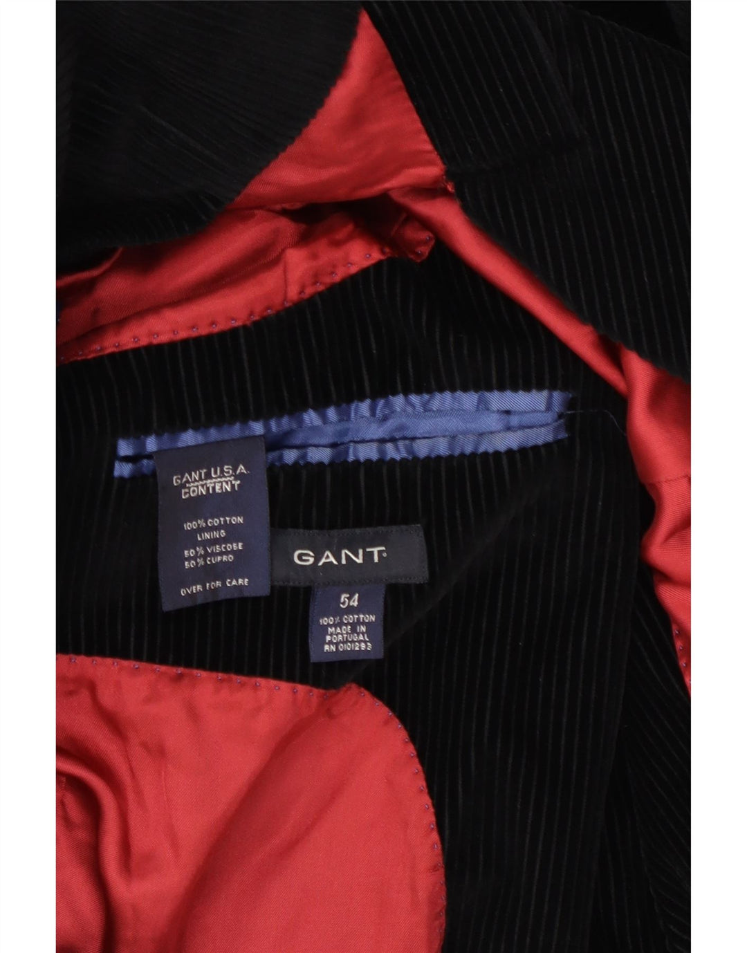 GANT Muška jakna od samta s 3 gumba EU 54 2XL crni pamuk