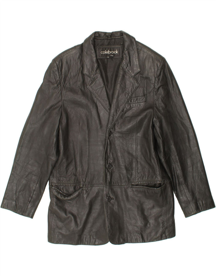 COLEBROOK Mens Leather Jacket UK 40 Large Black Leather Vintage Colebrook and Second-Hand Colebrook from Messina Hembry 
