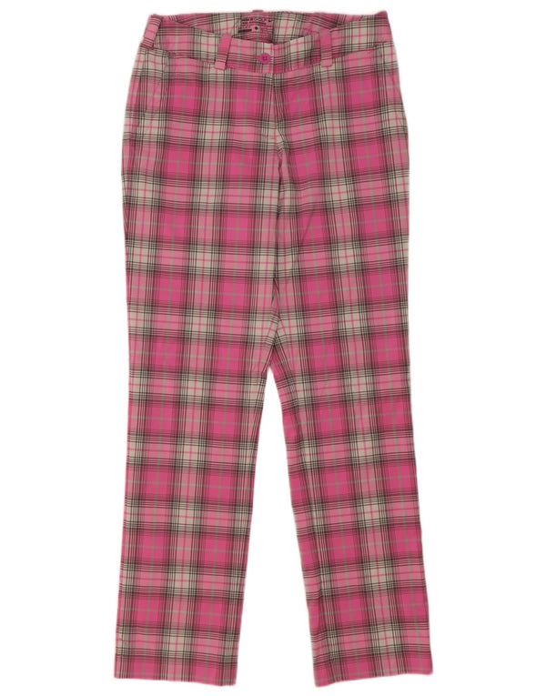 Nike Ženske Dri Fit Straight Chino Hlače UK 8 Male W28 L32 Pink Karirani
