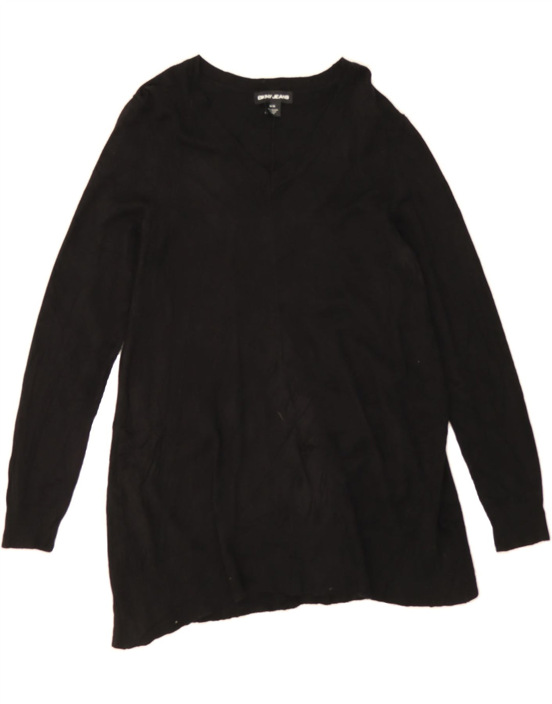 DKNY Womens V-Neck Jumper Sweater UK 14 Medium Black Vintage Dkny and Second-Hand Dkny from Messina Hembry 