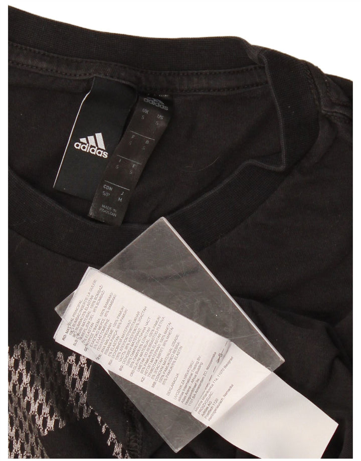ADIDAS muška majica kratkih rukava s grafičkim motivima, mala, crna pamučna