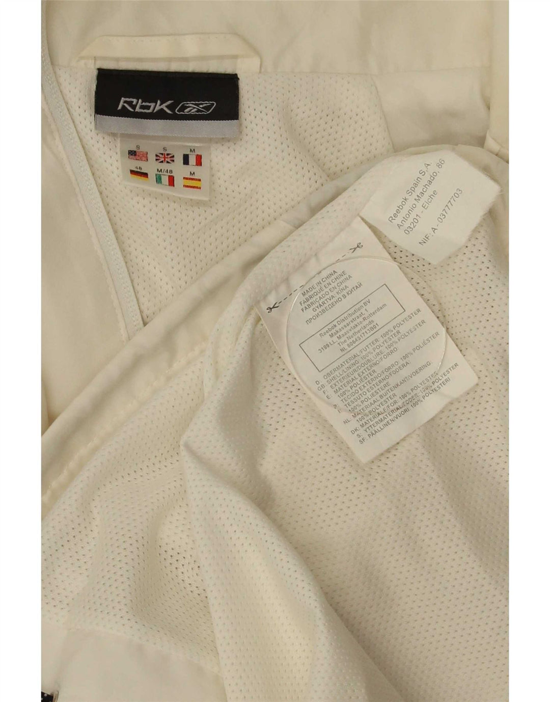 Reebok muška gornja jakna trenirke Mala bijela poliesterska boja