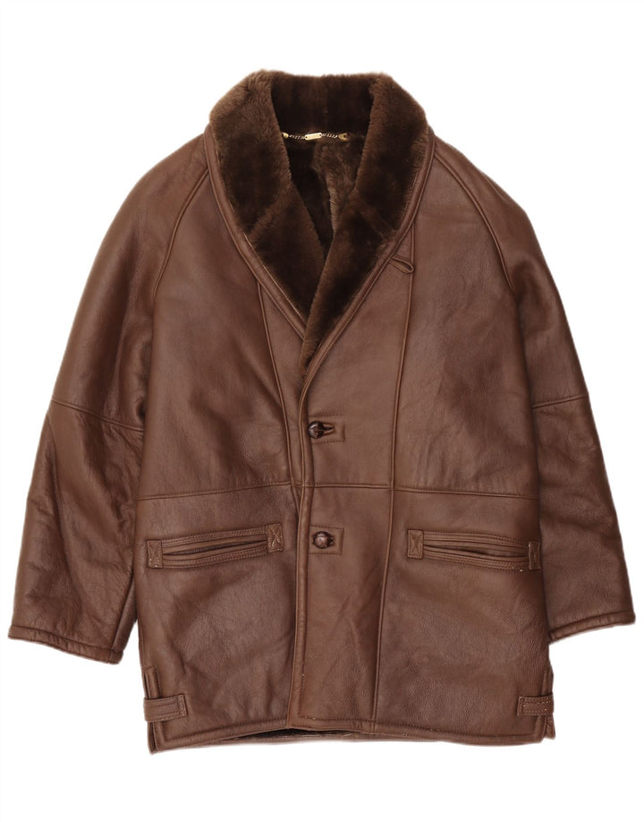 Vintage muška jakna s ovčicama IT 50 Large Brown Shearling