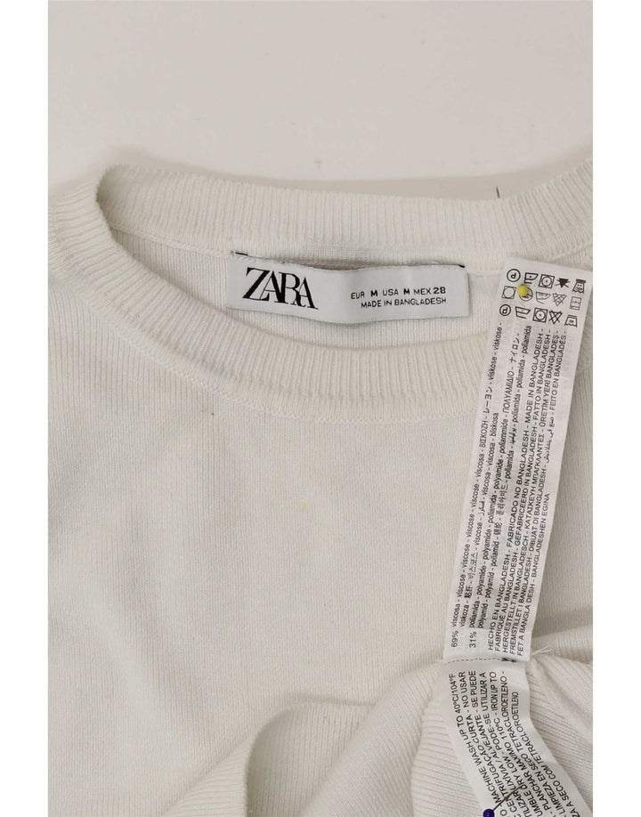 Zara ženski kratki top bez rukava UK 12 srednje bijele viskoze