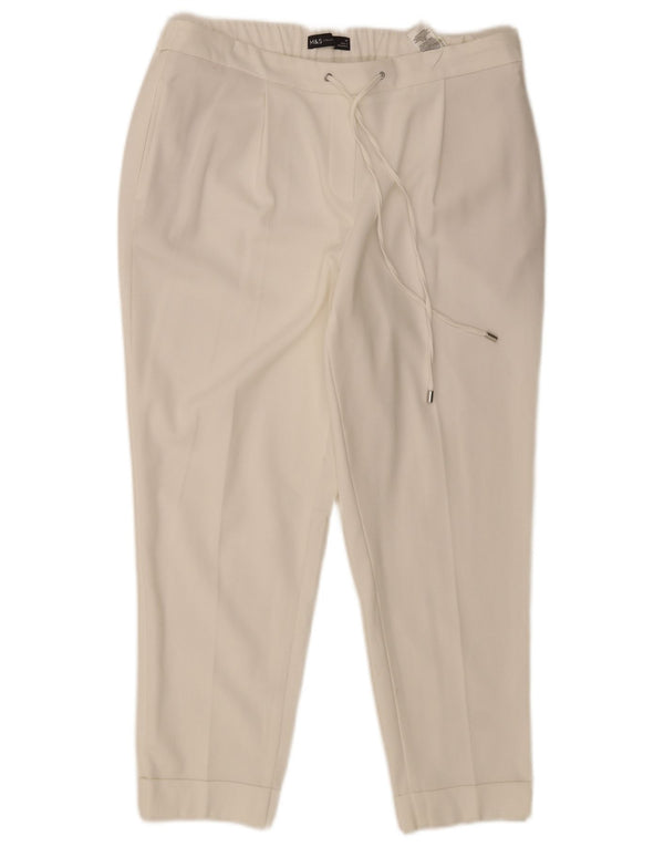 Marks & Spencer ženske chino hlače s klinovima UK 14 Large W32 L25 Bijele