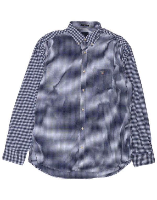 Gant muška košulja standardnog kroja, veličina 43/44 17 1/2 XL, plavi pamuk od ginghama