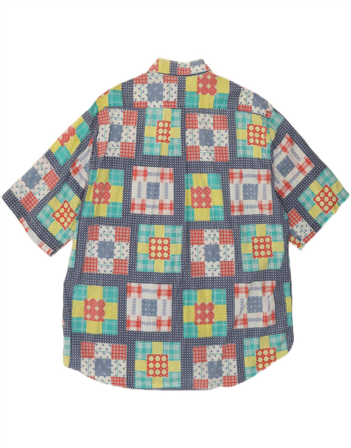 VINTAGE muška košulja kratkih rukava XL Raznobojni patchwork pamuk