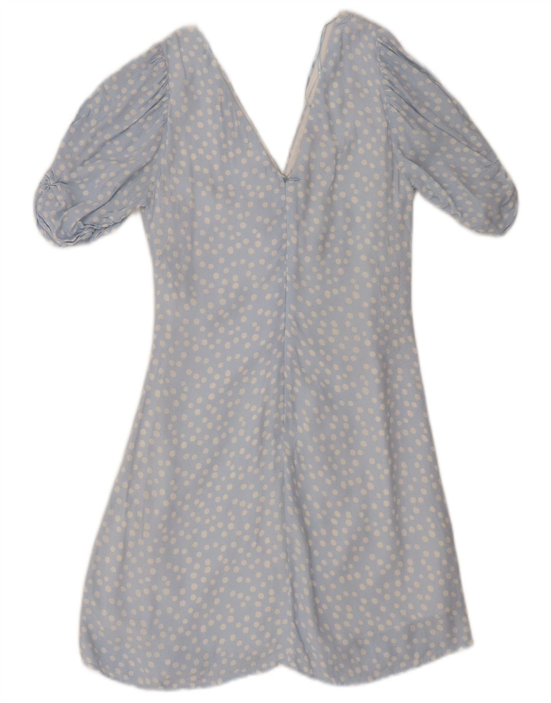 ZARA Womens A-Line Dress UK 8 Small Blue Polka Dot Polyester
