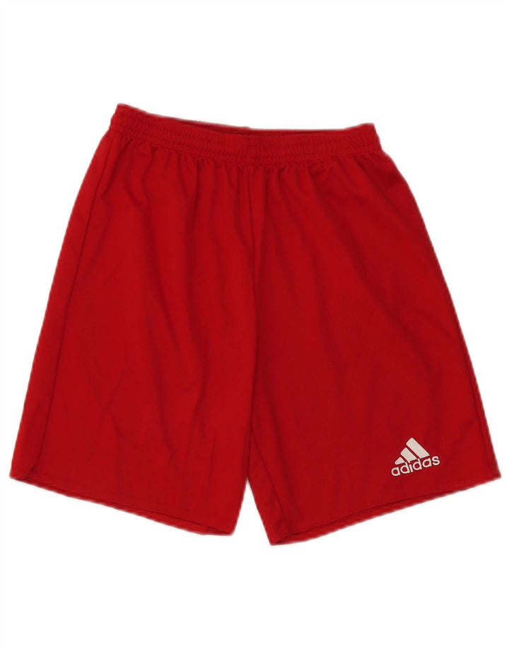 Sportske kratke hlače Adidas Climalite za dječake 13-14 godina, crveni poliester