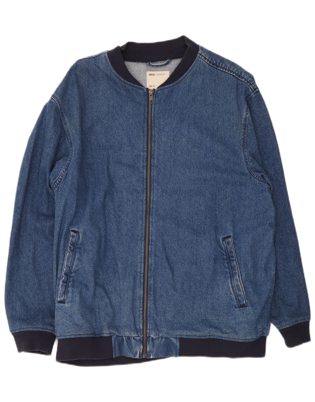 Asos ženska prevelika traper jakna UK 10 Small Blue Colourblock Cotton