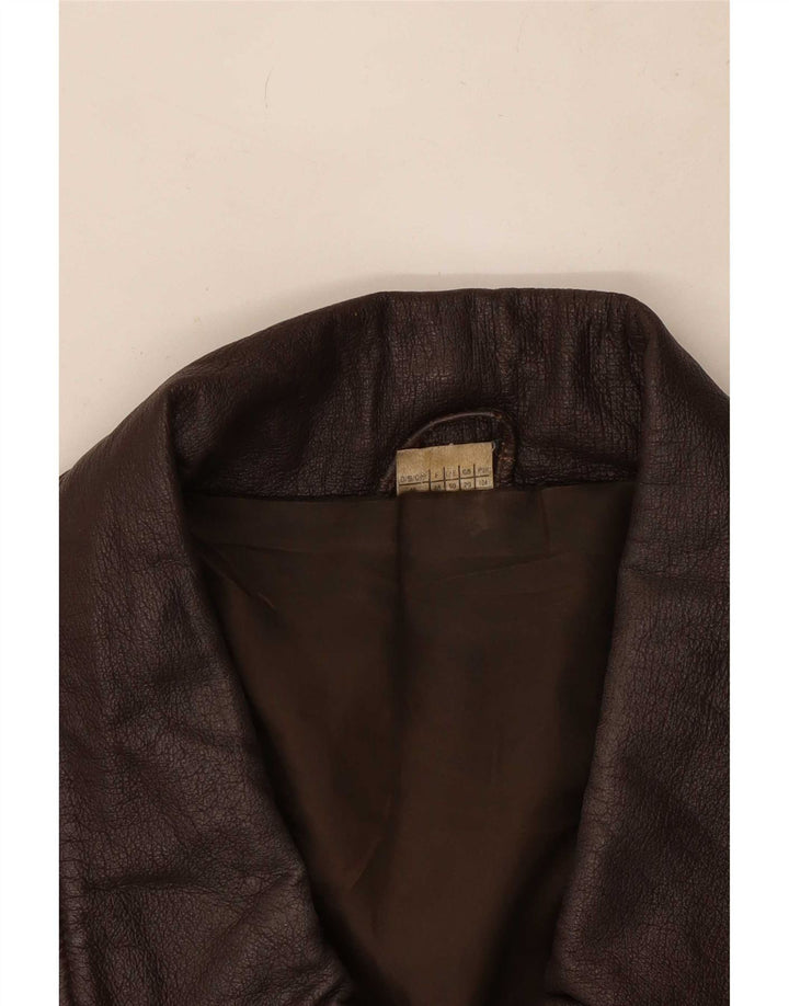 Vintage ženska kožna jakna UK 20 2XL smeđa