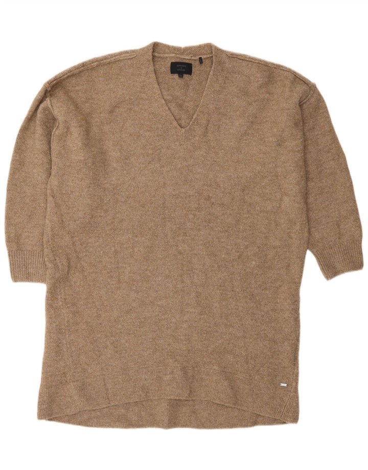 Superdry ženski pulover s velikim V-izrezom UK 12 Srednje smeđi akril