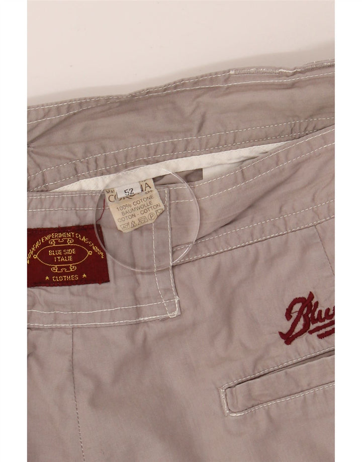 BLUE SIDE Mens Chino Shorts IT 52 XL W34 Grey Cotton Vintage Blue Side and Second-Hand Blue Side from Messina Hembry 
