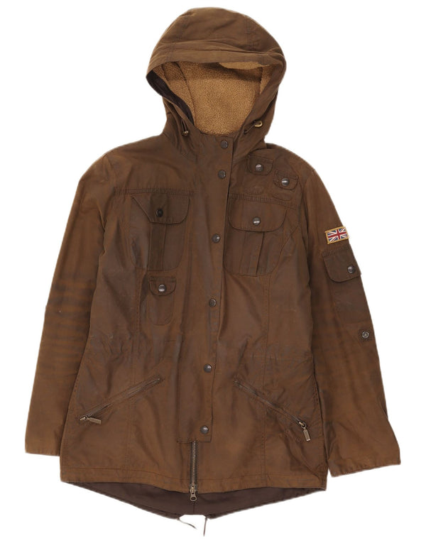 Barbour ženska jakna parka s kapuljačom od voštanog pamuka UK 8 Mala kaki