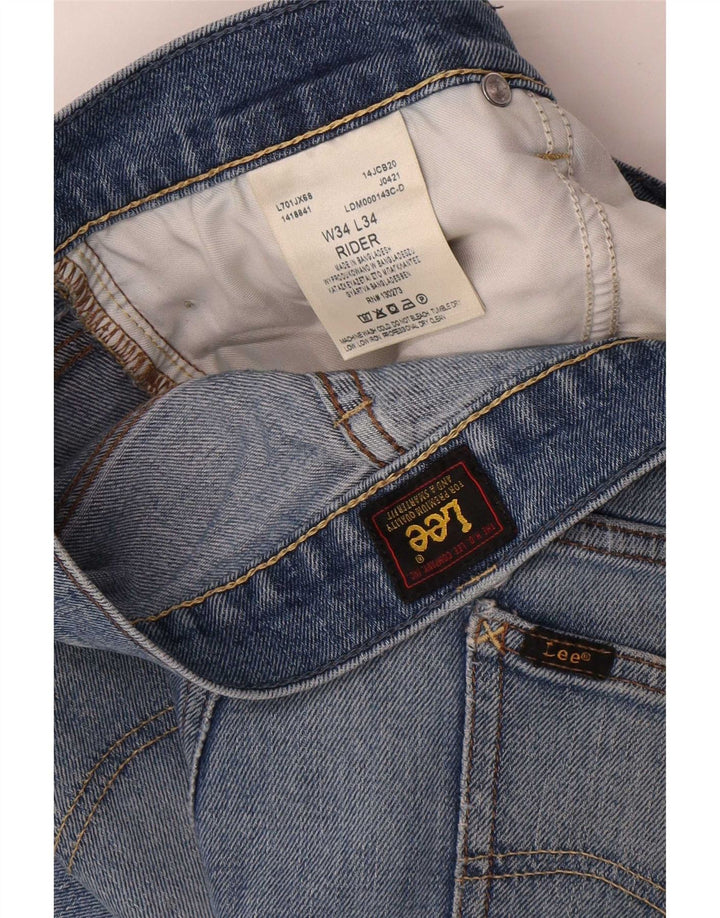 Lee Mens Rider Slim Jeans W34 L34 Plavi pamuk