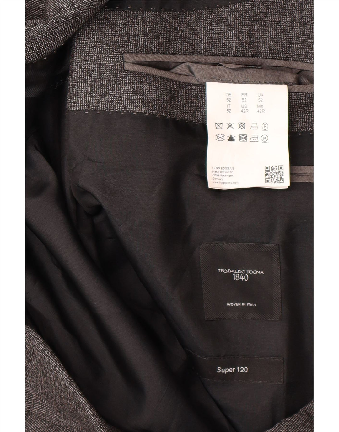 Hugo Boss Muška uska jakna sa 2 gumba IT 52 XL siva djevičanska vuna