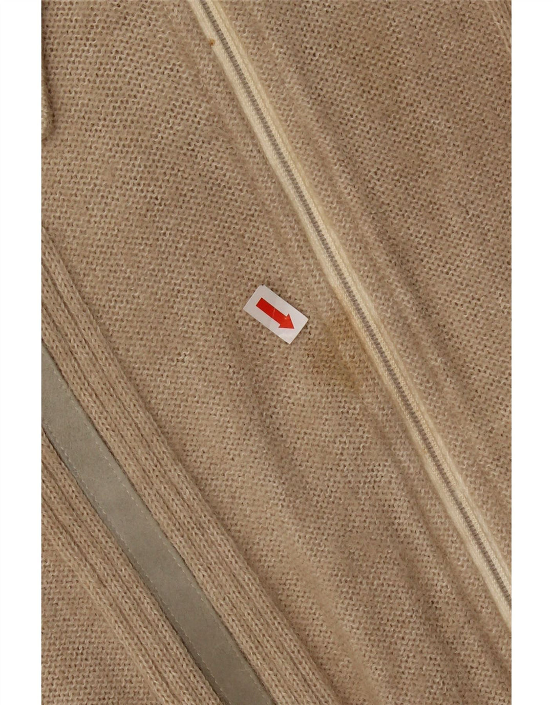 Vintage ženski kratki kardigan džemper UK 12 srednje bež alpaka vuna