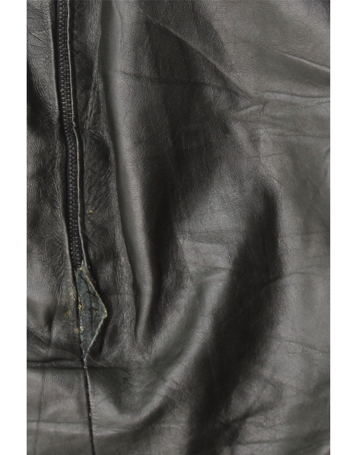 VINTAGE Womens Leather Skirt W28 Medium Black Leather Vintage Vintage and Second-Hand Vintage from Messina Hembry 