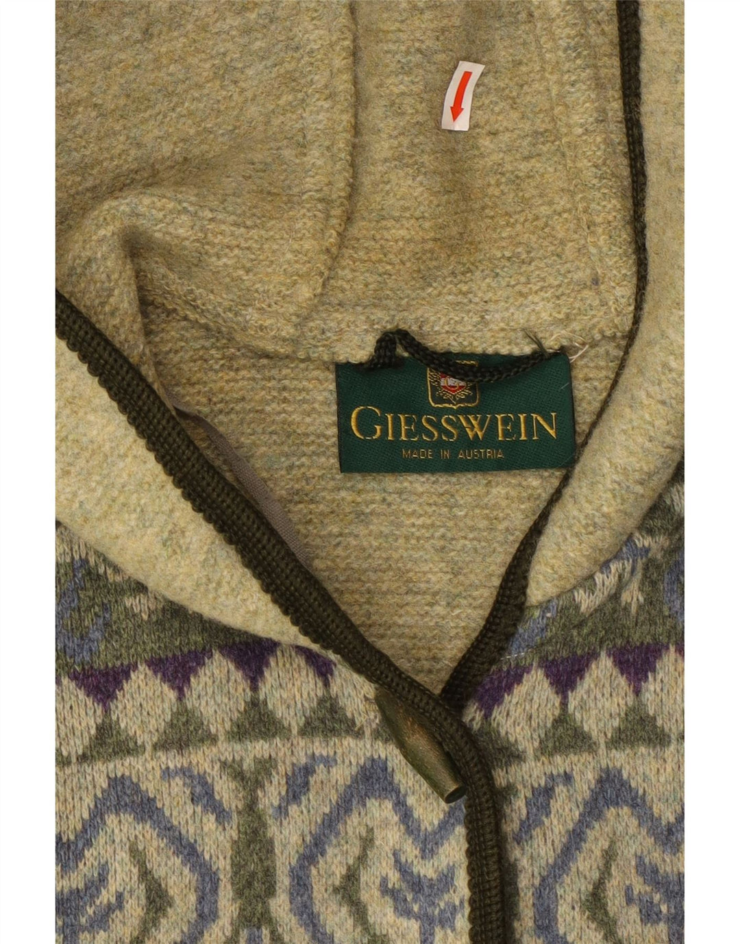 GIESSWEIN ženski džemper s kapuljačom UK 14 Large Green Fair Isle