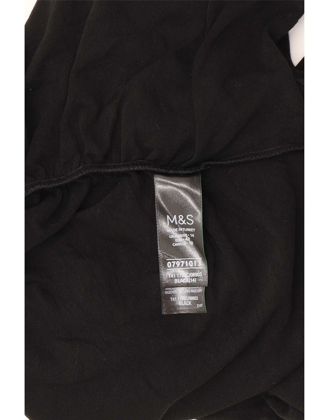 Marks & Spencer ženska majica dugih rukava UK 14 velika crna akril