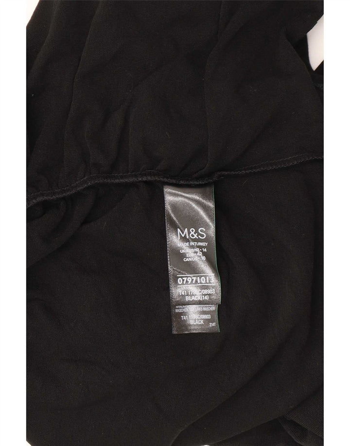 Marks & Spencer ženska majica dugih rukava UK 14 velika crna akril