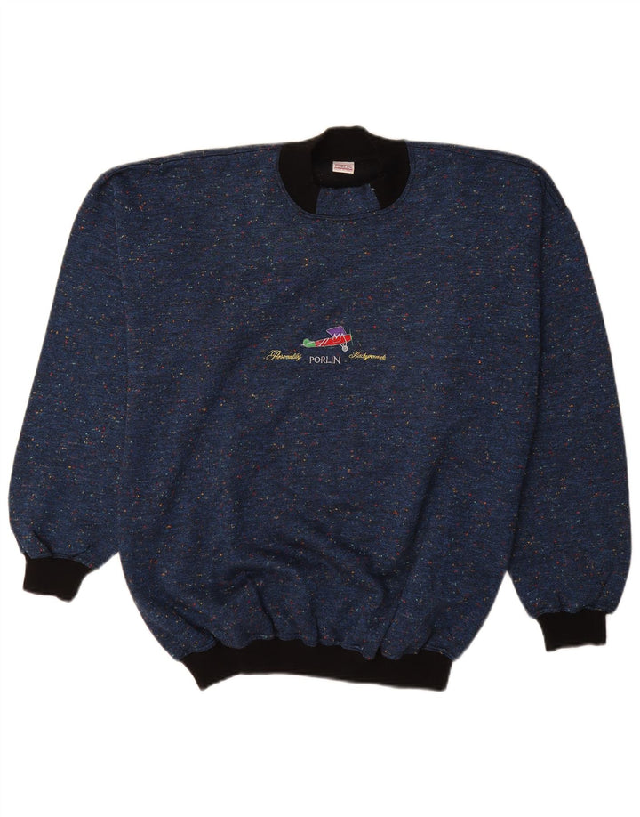 Vintage muški džemper s kornjačastim ovratnikom IT 48 srednje tamnoplave boje