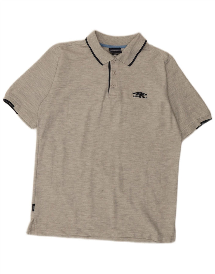UMBRO Mens Polo Shirt Medium Grey Polyester