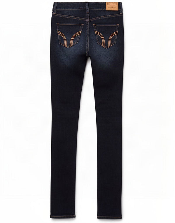 Hollister Womens Super Skinny Jeans US 00 2XS W23 L31 Navy Blue Cotton