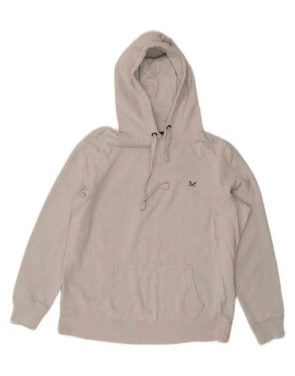 CREW CLOTHING Ženska majica s kapuljačom UK 12 Srednje bijeli pamuk