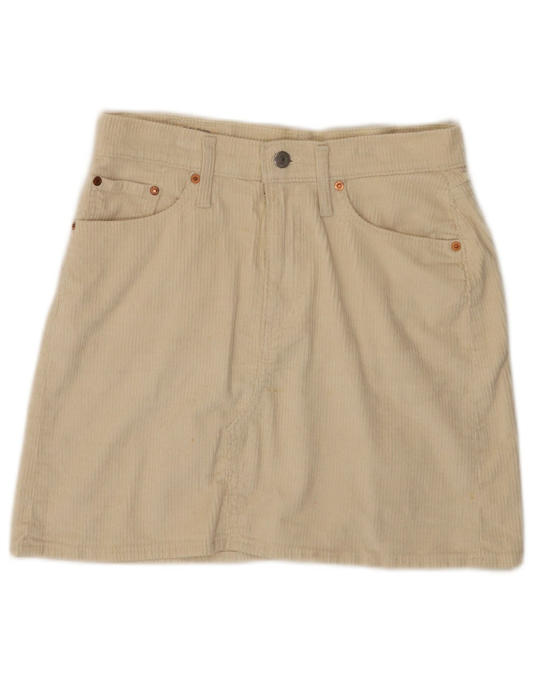 LEVI'S ženska 501 mini suknja od samta W28 srednje bijele boje od pamuka