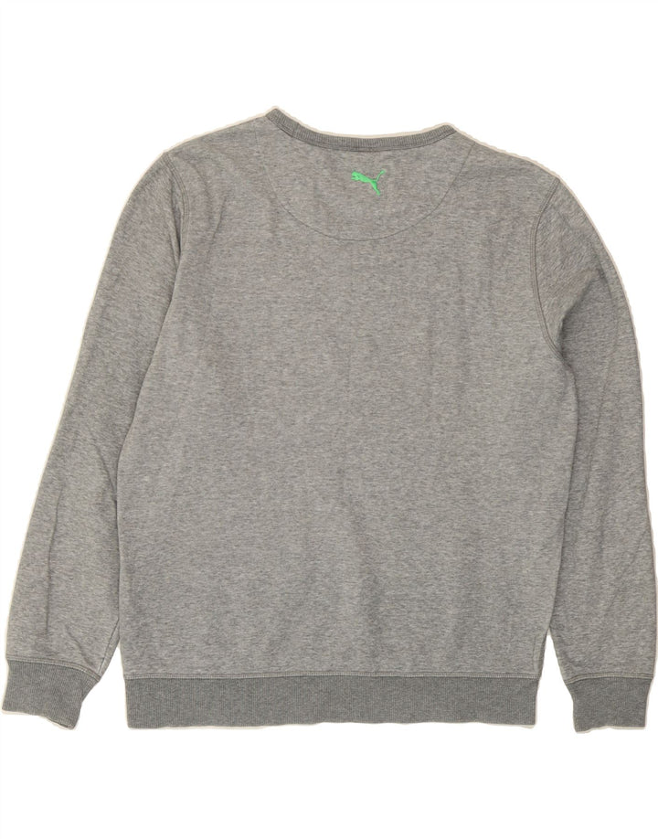 PUMA Mens Graphic Sweatshirt Jumper Medium Grey Cotton Vintage Puma and Second-Hand Puma from Messina Hembry 