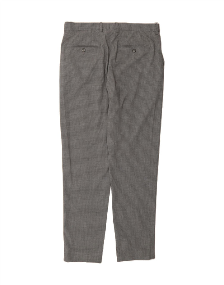 ZARA Womens Slim Chino Trousers EU 42 Large W32 L30 Grey Check Polyester Vintage Zara and Second-Hand Zara from Messina Hembry 