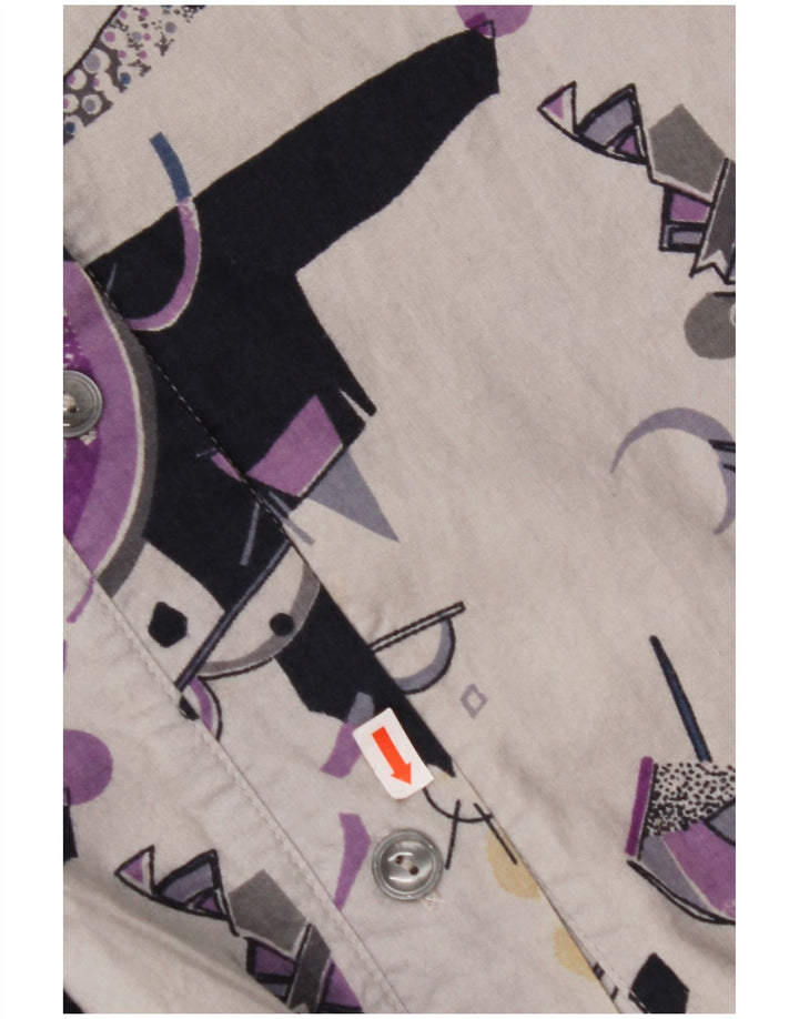 VINTAGE ženska suknja A-kroja visokog struka W32 velika siva geometrijska