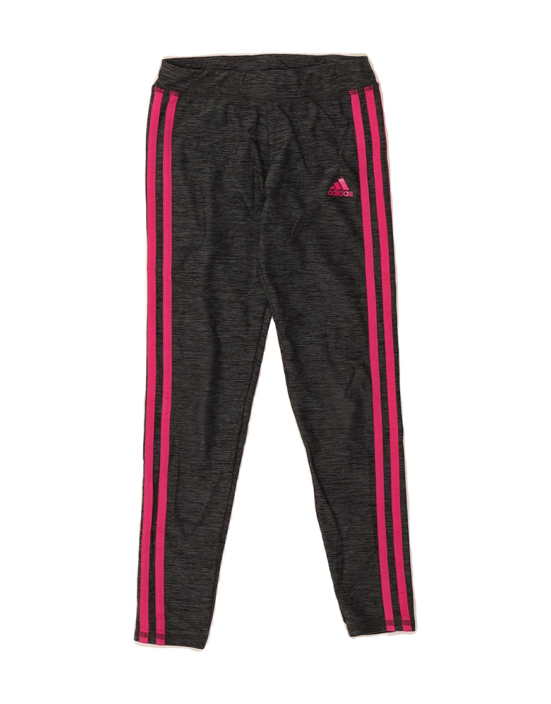 ADIDAS Girls Leggings 7-8 Years  Grey Flecked Polyester Vintage Adidas and Second-Hand Adidas from Messina Hembry 