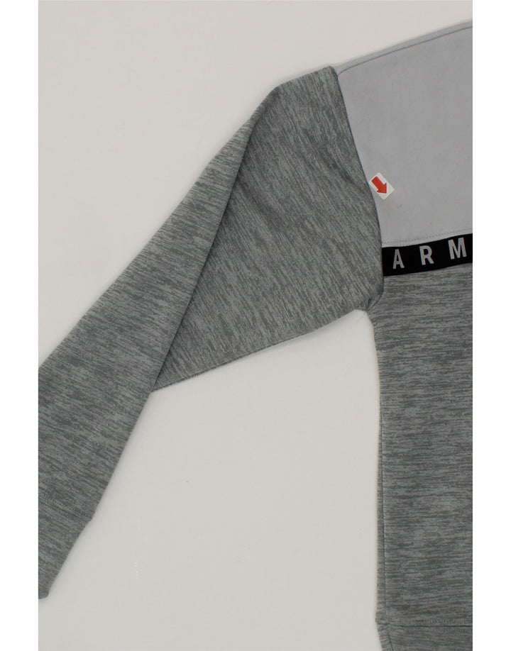 UNDER ARMOUR Womens Oversized Graphic Sweatshirt Jumper UK 6 XS Grey Vintage Under Armour and Second-Hand Under Armour from Messina Hembry 